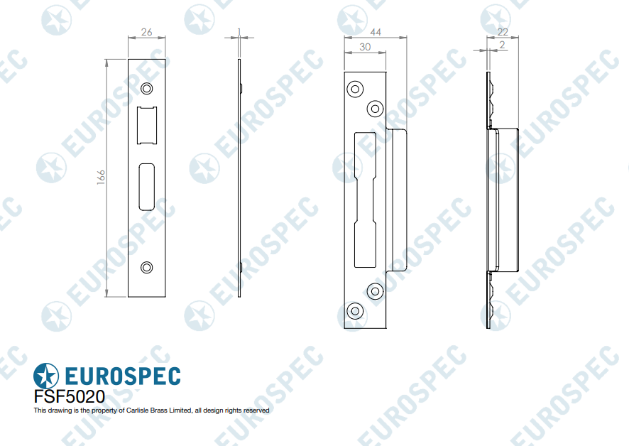Easi T Forend Strikes & Fixing Pack To Suit BS Cylinder Sashlock - Image 2