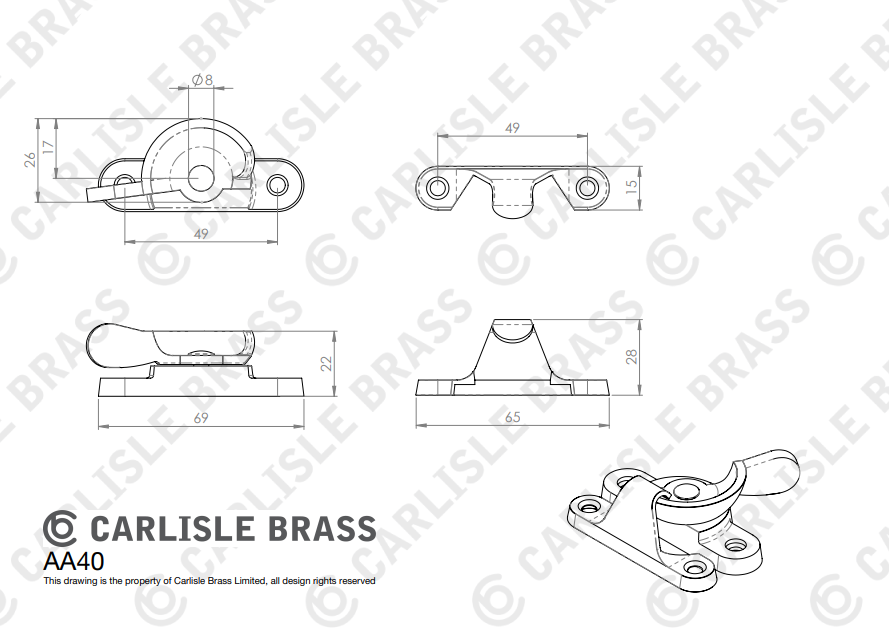Fitch Pattern Sash Fastener - Image 2
