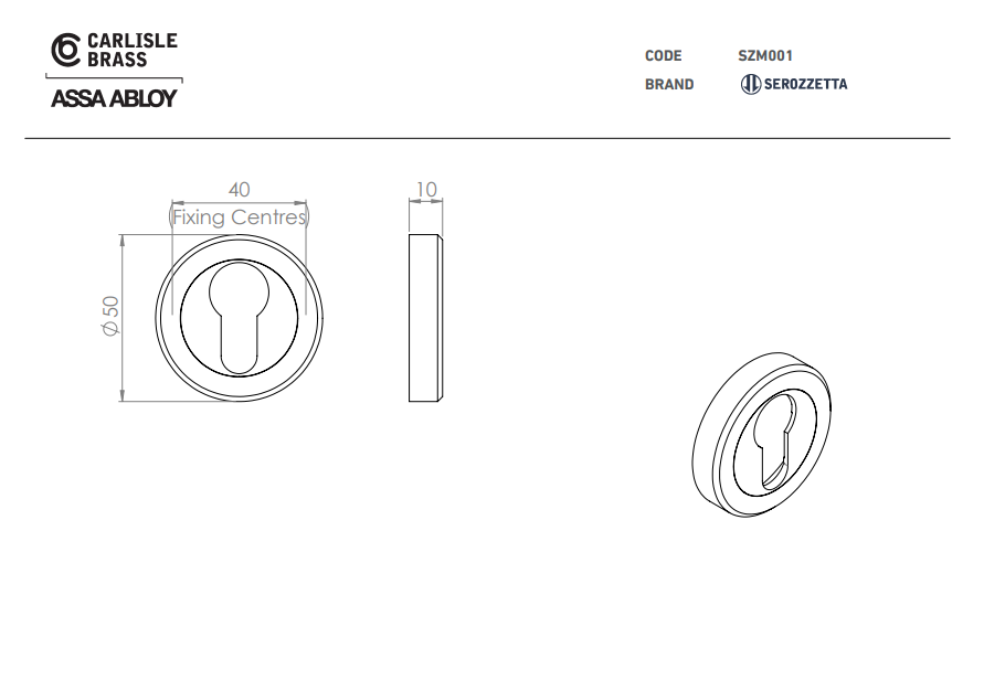 Euro / Standard Profile Escutcheon - Image 2
