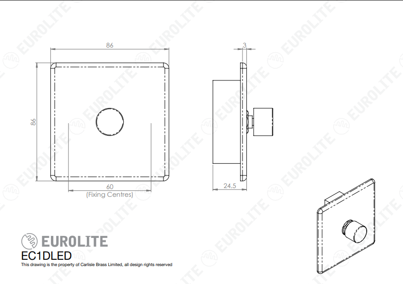 Concealed 3mm 1-4 Gang Dimmer - LED - Image 2