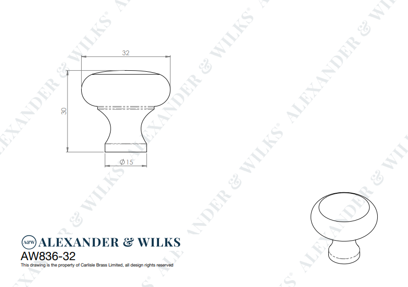 Wade Round Cupboard Knob - Image 2