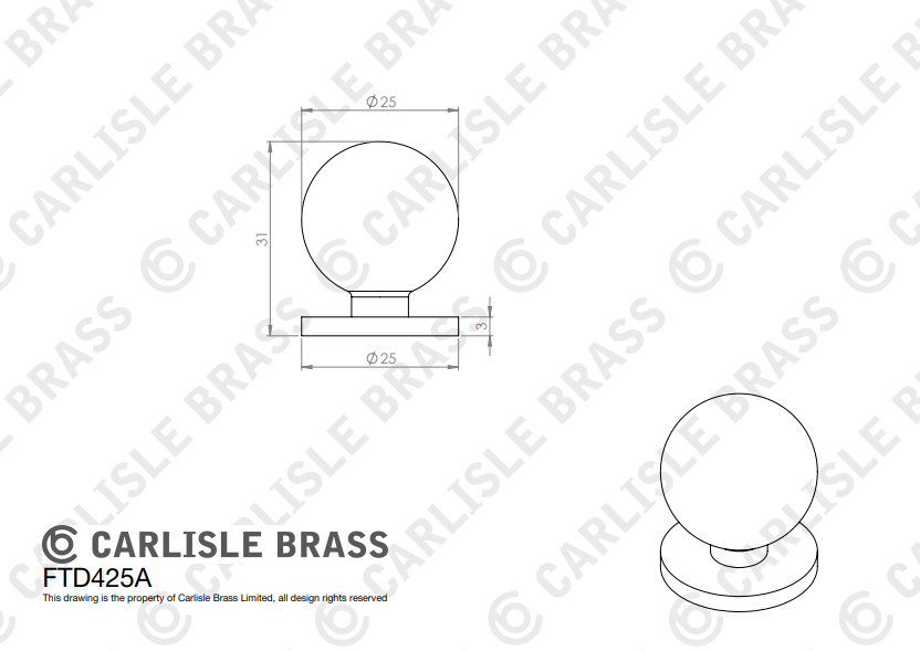 Stainless Steel Spherical Knob - Image 2