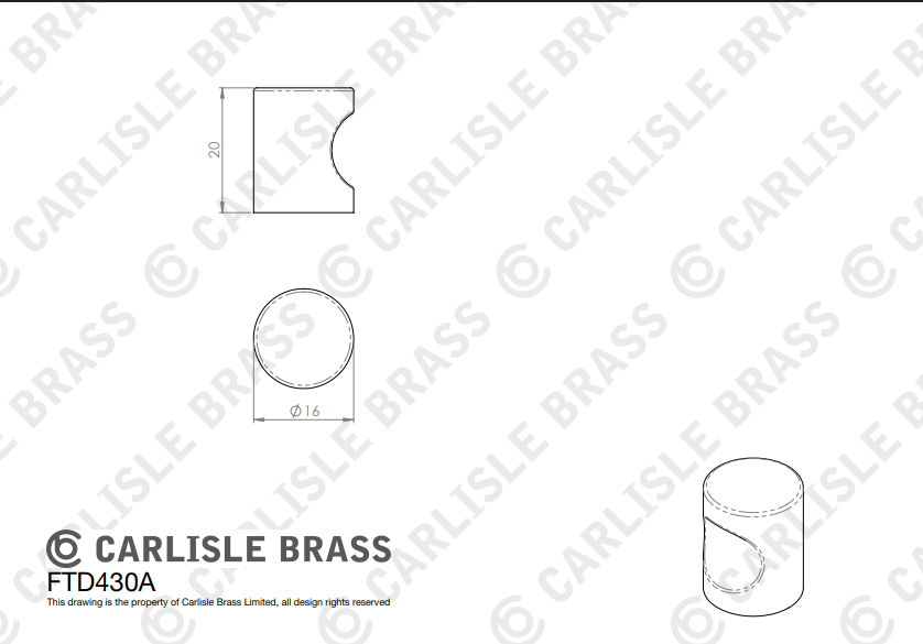 Stainless Steel Cylindrical Knob - Image 2