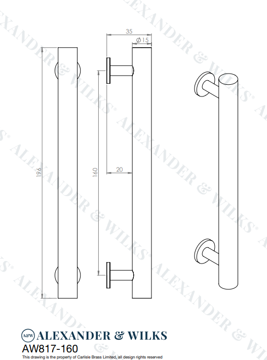 Leila Hammered T-bar Cupboard Pull Handle - Image 2