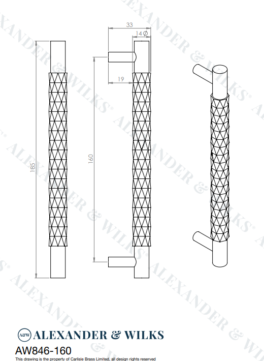 Diamond Cut Cabinet Pull - Image 2
