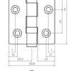 5330 Premium Ball Bearing Stainless Steel Butt Hinge 75mm