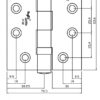 Premium Ball Bearing UKCA & CE Grade 13 Fire Door Hinge - Square