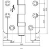 Premium Ball Bearing UKCA & CE Grade 13 Fire Door Hinge - Square