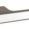 Atlantic Tupai Versaline Tobar Designer Door Handles On Rectangular Rose, Bright Polished Chrome T3089LMBPC POLISHED CHROME WITH BLACK DECORATIVE PLATE