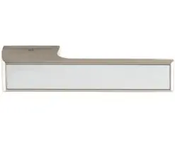 Atlantic Tupai Versaline Tobar Designer Door Handles On Rectangular Rose, Pearl Nickel - T3089LSSSPL PEARL NICKEL WITH SATIN STAINLESS STEEL DECORATIVE PLATE