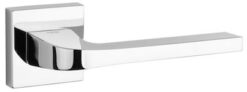 Atlantic Tupai Rapido Curvaline Valbona Designer Door Handles On Square Rose, Bright Polished Chrome - T3097SPC (sold in pairs)