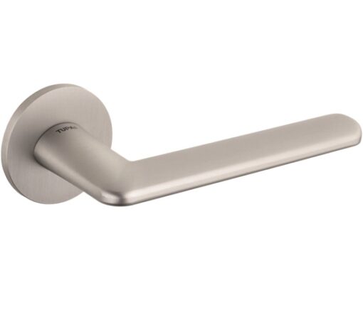 Atlantic Tupai Rapido 5S Line Tavira 5mm Slimline Designer Door Handles On Round Rose, Pearl Nickel - T3098R5SPL (sold in pairs)