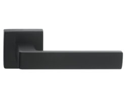 Manital Techna Door Handles On Square Rose, Black (Sold In Pairs)