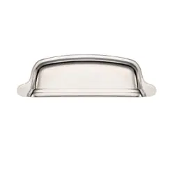 Fittings Cupped Cabinet Pull Handle (Various Sizes), PVD Stainless Nickel