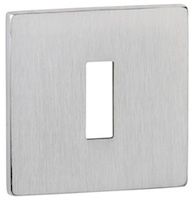 Atlantic Tupai Rapido 5S Line 5mm Slimline Square Euro Profile Escutcheon, Satin Chrome - TESCES5SSC (sold in pairs)