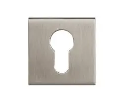 Atlantic Tupai Rapido Curva/Quadraline Square Euro Profile Escutcheon, Pearl Nickel - TESCESPL (sold in pairs)