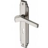 Heritage Brass Tiffany Art Deco Style Door Handles, Polished Nickel (Sold In Pairs)