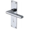 Heritage Brass Trident Low Profile Door Handles On Backplates, Polished Chrome(Sold In Pairs)