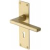 Heritage Brass Trident Low Profile Door Handles On Backplates, Satin Brass (Sold In Pairs)