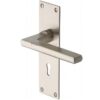 Heritage Brass Trident Low Profile Door Handles On Backplates, Satin Nickel (Sold In Pairs)