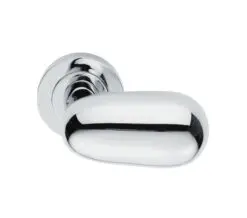 Manital Uovo Door Handles On Round Rose, Polished Chrome (Sold In Pairs)
