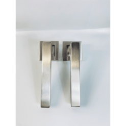 Lever on Square Rose Door Handle – 135mm x 52mm – Satin Stainless Steel Finish