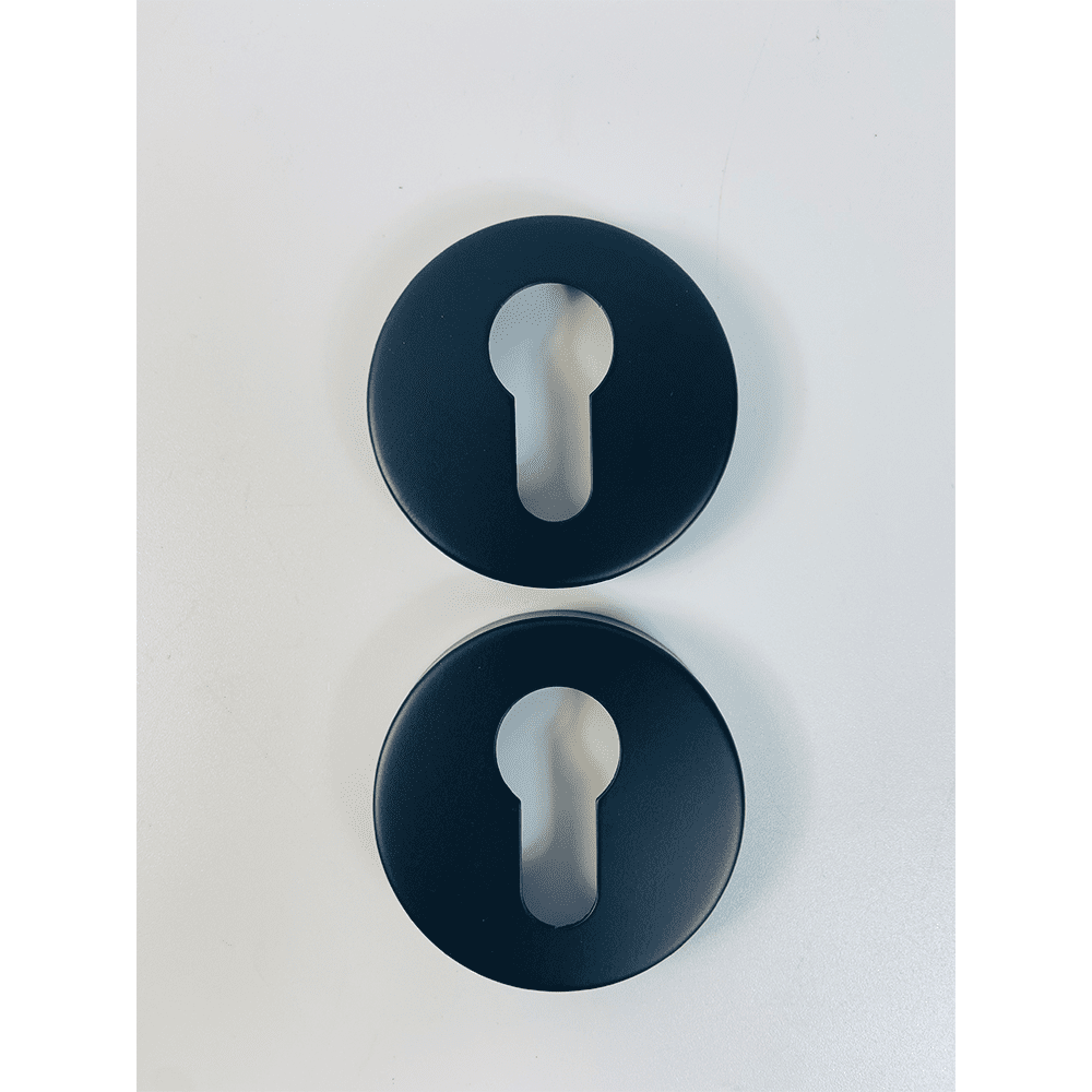 Euro Escutcheon Keyhole Cover - 52mm - Black Finish