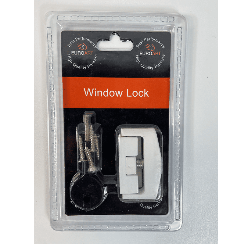 Hinged Window Lock - 25X10X50mm - White Finish