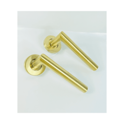 Lever on Rose Door Handle – 19mm – Satin Brass