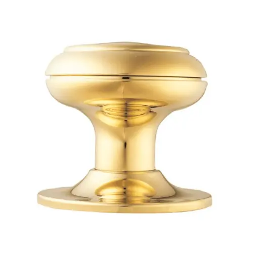 Bun Mortice Door Knob - 63mm - Polished Brass Finish
