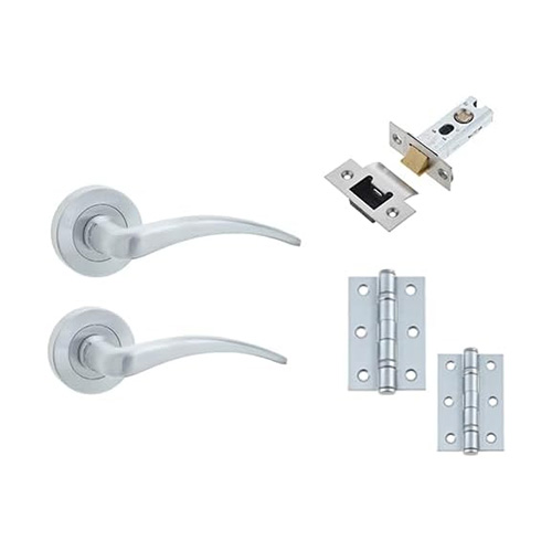 IRONMONGERY SOLUTIONS Latch Pack of Door Handle, Tubular Latch & Hinges