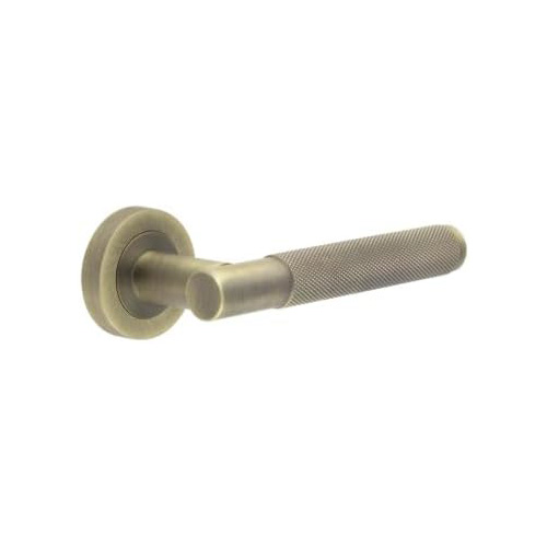 IRONMONGERY SOLUTIONS Latch Pack of Door Handle, Tubular Latch & Hinges - Pack of Door Handle in Antique Brass Finish