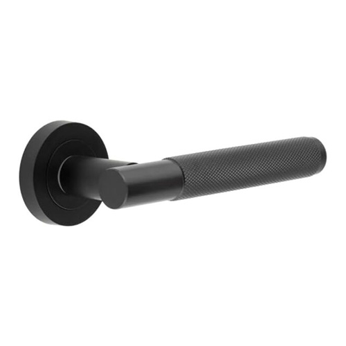 IRONMONGERY SOLUTIONS Bathroom Pack of Door Handle,Bathroom Locks,Turn & Release & Hinges - Pack of Door Handle in Matt Black Finish