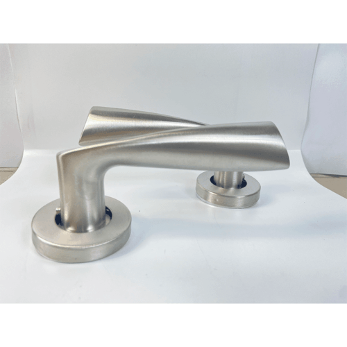 Lever on Rose Door Handle – 125mmx52mm – Satin Stainless Steel