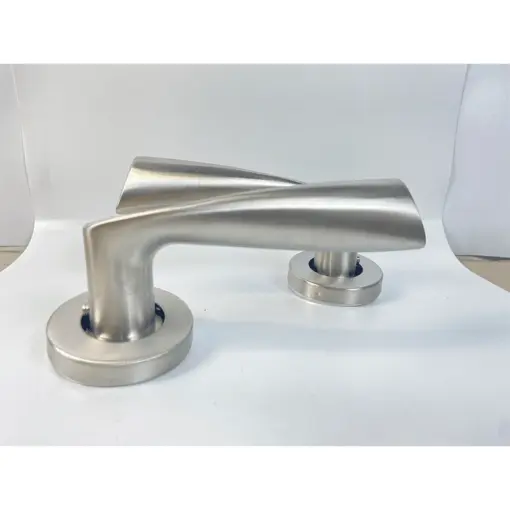 Lever on Rose Door Handle – 125mmx52mm – Satin Stainless Steel