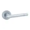 IRONMONGERY SOLUTIONS Latch Pack of Door Handle, Tubular Latch & Hinges - Pack of Door Handle in Satin Chrome Finish