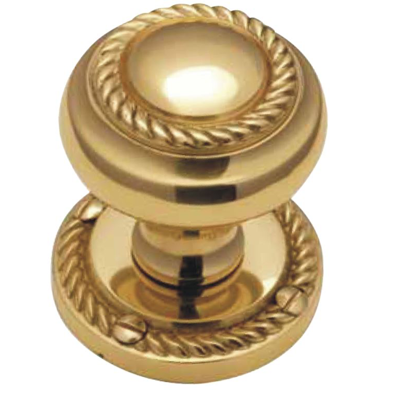 Geo Mortice Door Knob - 56mm - Polished Brass