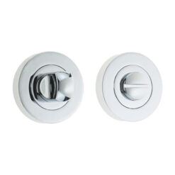 IRONMONGERY SOLUTIONS Bathroom Pack of Door Handle, Bathroom Locks, Turns & Release & Hinges - Pack of Door Handle in Polished Chrome Finish
