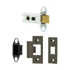 IRONMONGERY SOLUTIONS Latch Pack of Door Handle, Tubular Latch & Hinges - Pack of Door Handle in Antique Brass Finish