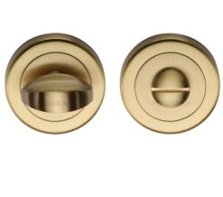 Heritage Brass Round 53Mm Diameter Turn & Release, Satin Brass Finish