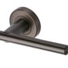 Heritage Brass Challenger Matt Bronze Door Handles On Round Rose