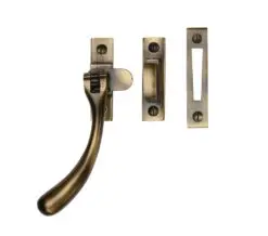 Heritage Brass Bulb End Mortice & Hook Plate Casement Fastener (128Mm), Antique Brass