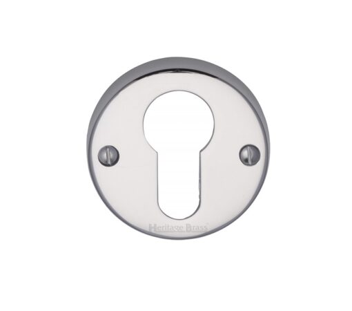 Heritage Brass Euro Profile Key Escutcheon, Polished Chrome