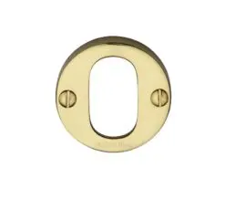 Heritage Brass Oval Profile Key Escutcheon, Polished Brass