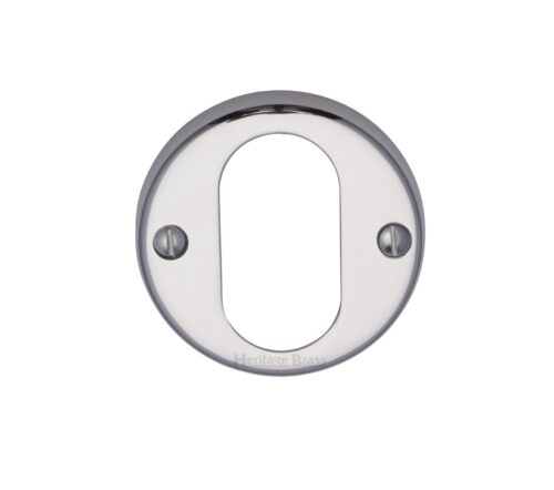 Heritage Brass Oval Profile Key Escutcheon, Polished Chrome