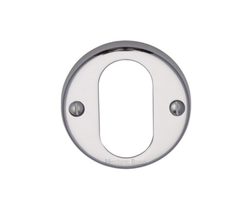 Heritage Brass Oval Profile Key Escutcheon, Polished Chrome