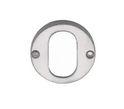 Heritage Brass Oval Profile Key Escutcheon, Satin Chrome