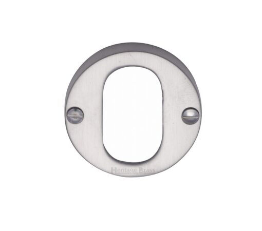 Heritage Brass Oval Profile Key Escutcheon, Satin Chrome