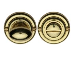 Heritage Brass Round 45Mm Diameter Turn & Release, Polished Brass