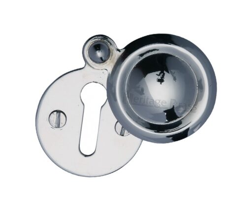 Heritage Brass Standard Round Covered Key Escutcheon, Polished Chrome